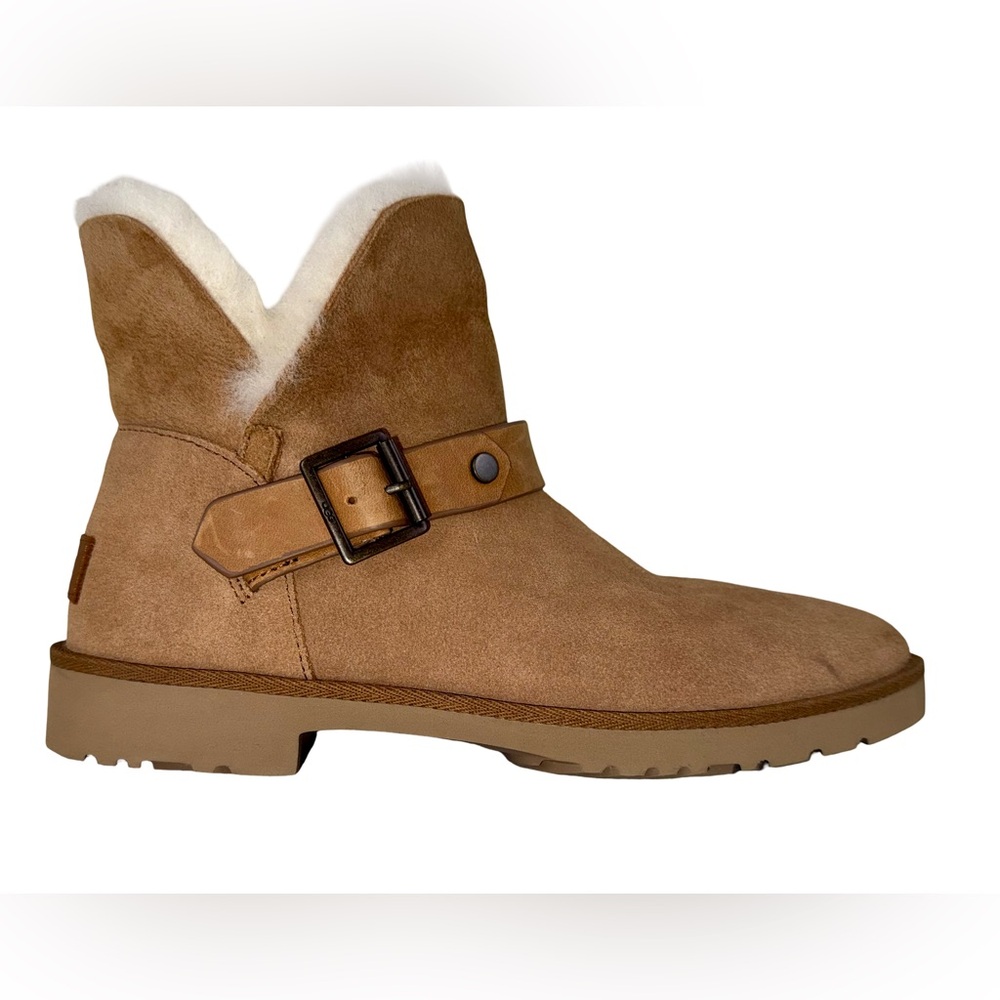 NWT UGG ROMELY SHORT BUCKLE BOOTS IN CHESTNUT